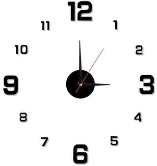 Modern Harvest Tools & Trends 3D Luminous Wall Clock: Frameless Acrylic DIY Digital Clock Stickers For Living Room, Bedroom, Office Wall Decor Black not Glowing