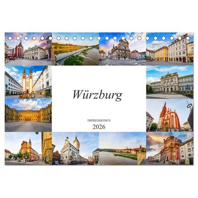 Würzburg Impressionen (Tischkalender 2026 DIN A5 quer), CALVENDO Monatskalender