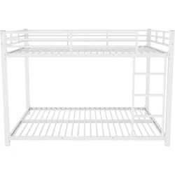 STILVORA Etagenbett Metall Weiß 140x200 cm, mit Sicherheitsleisten und 2 Lattenrosten