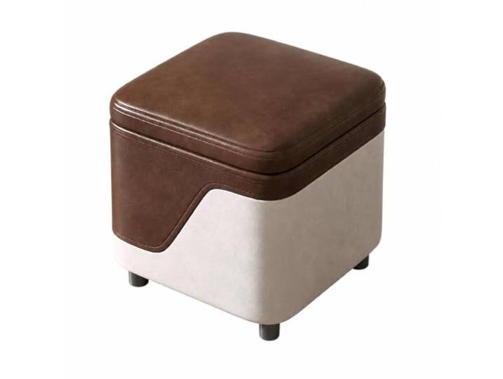 WSJJXS Sitzhocker mit Stauraum Gepolsterte Sitzfläche Versteckfach Multifunktionaler Sitz, verstecktes Fach, rutschfeste Füße, Holzrahmen(Style E)