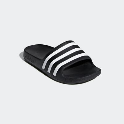 Badesandale ADIDAS SPORTSWEAR "AQUA ADILETTE", Mädchen, Gr. 33, schwarz-weiß (core schwarz, ftwr weiß, core schwarz), Synthetik, Schuhe Badelatschen Pantolette, Badelatschen