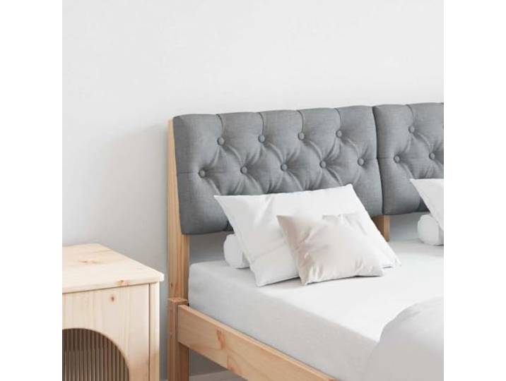 RJPLMFV Bett-Kopfteil, gepolstert, Hellgrau, 120 cm, massives Kiefernholz Weicher Stoff, robuster Holzrahmen, leicht zu reinigen, gepolsterter Komfort, modernes Design