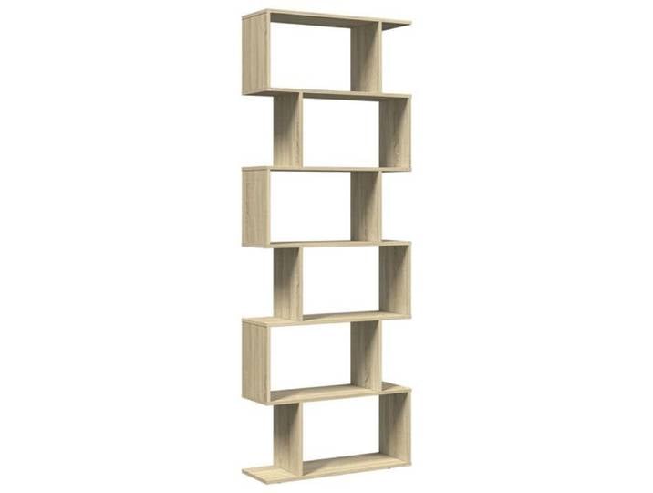 Etagère bibliothèque - mango - 6 niveaux - chêne sonoma - 70x24x193cm M1943