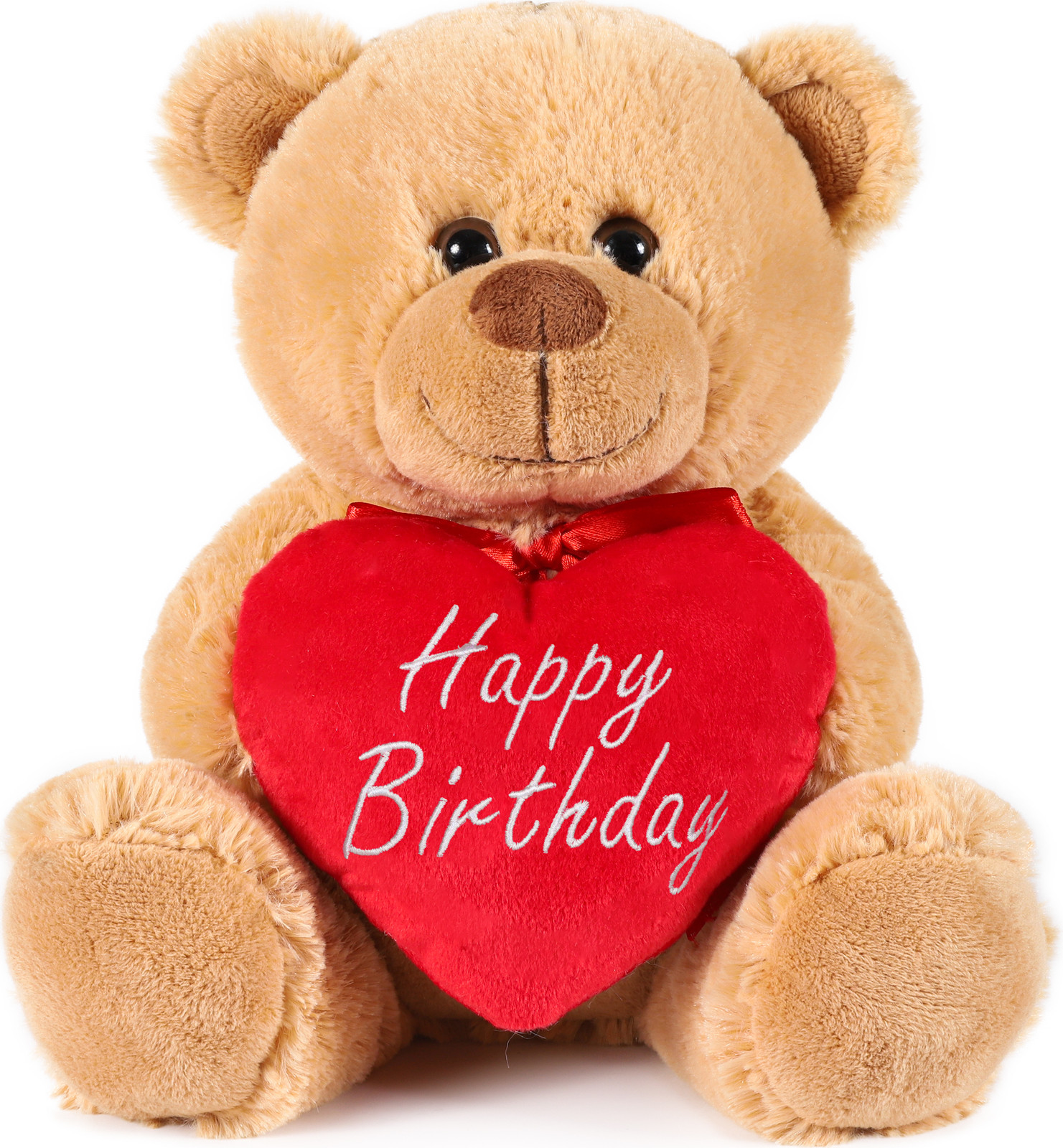 Brubaker Teddybeer met hart, rood - 25 cm