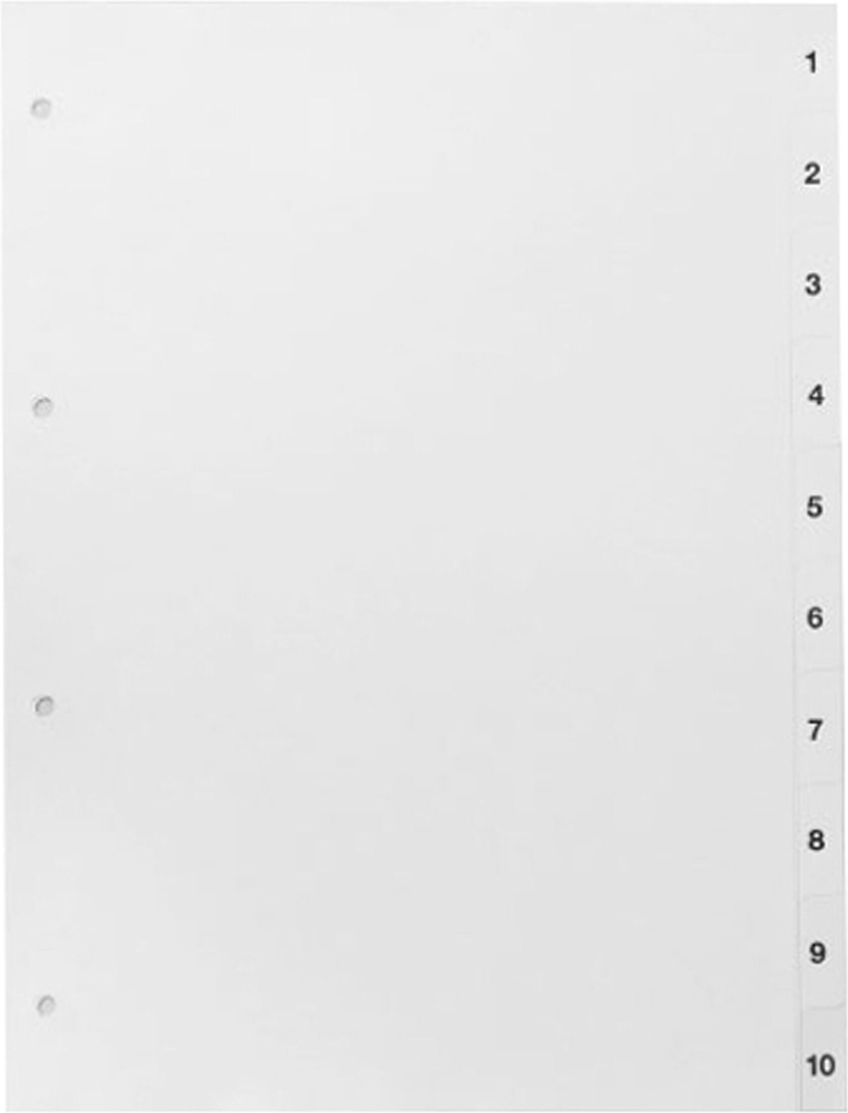 SPRINTIS 10 jeu - Intercalaires A4, chiffres 1-10, 11 trous, carton, blanc, Karton