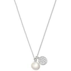Tchibo - 925 Silber Kette mit Anhänger und Muschelkernperle - silber