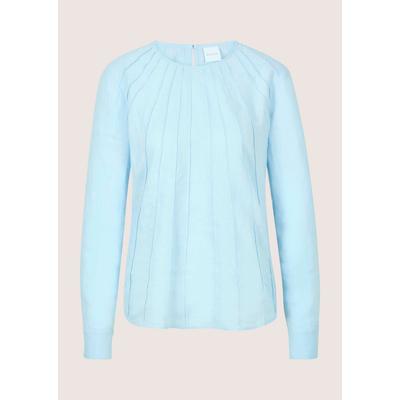 Langarmbluse MADELEINE "Leinenbluse Blusenshirt mit feinen Biesen", Damen, Gr. 48, blau (himmelblau), Obermaterial: 100% Leinen LI., Modern, schmal, Blusen, Feine Biesen