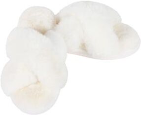 Women's Women's Beverly Faux Fur Memory Foam Plush Slipper by MeMoi in Ivory (Size L)