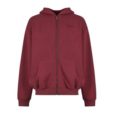 Sweatjacke KARL KANI "Karl Kani KK Small Signature Essential Os Ziphoodie", Damen, Gr. M, rot, 80% Baumwolle, 20% Polyester, ohne Ausschnitt, Sweatjacken Sweatjacke