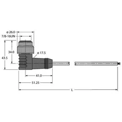 Turck Feldbusleitung WSV-FBY49YE-0.3M/5D