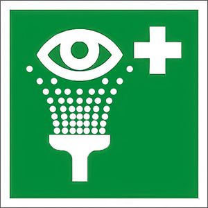 Abtec Hinweisschild ISO 7010 E011, Kunststoff, 20 x 20 cm, Rettungszeichen, Augenspüleinrichtung