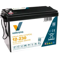 Voltrana LiFePO4 12,8V-Batterie 230Ah Ersatz für Blei-Bank Bluetooth Heizfunktion