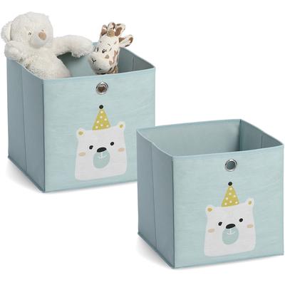 Organizer ZELLER PRESENT "Icebear", grün (mint), B:28cm H:28cm T:28cm, Vlies, Aufbewahrungsboxen, Aufbewahrungsbox, platzsparend klappbar, Vlies