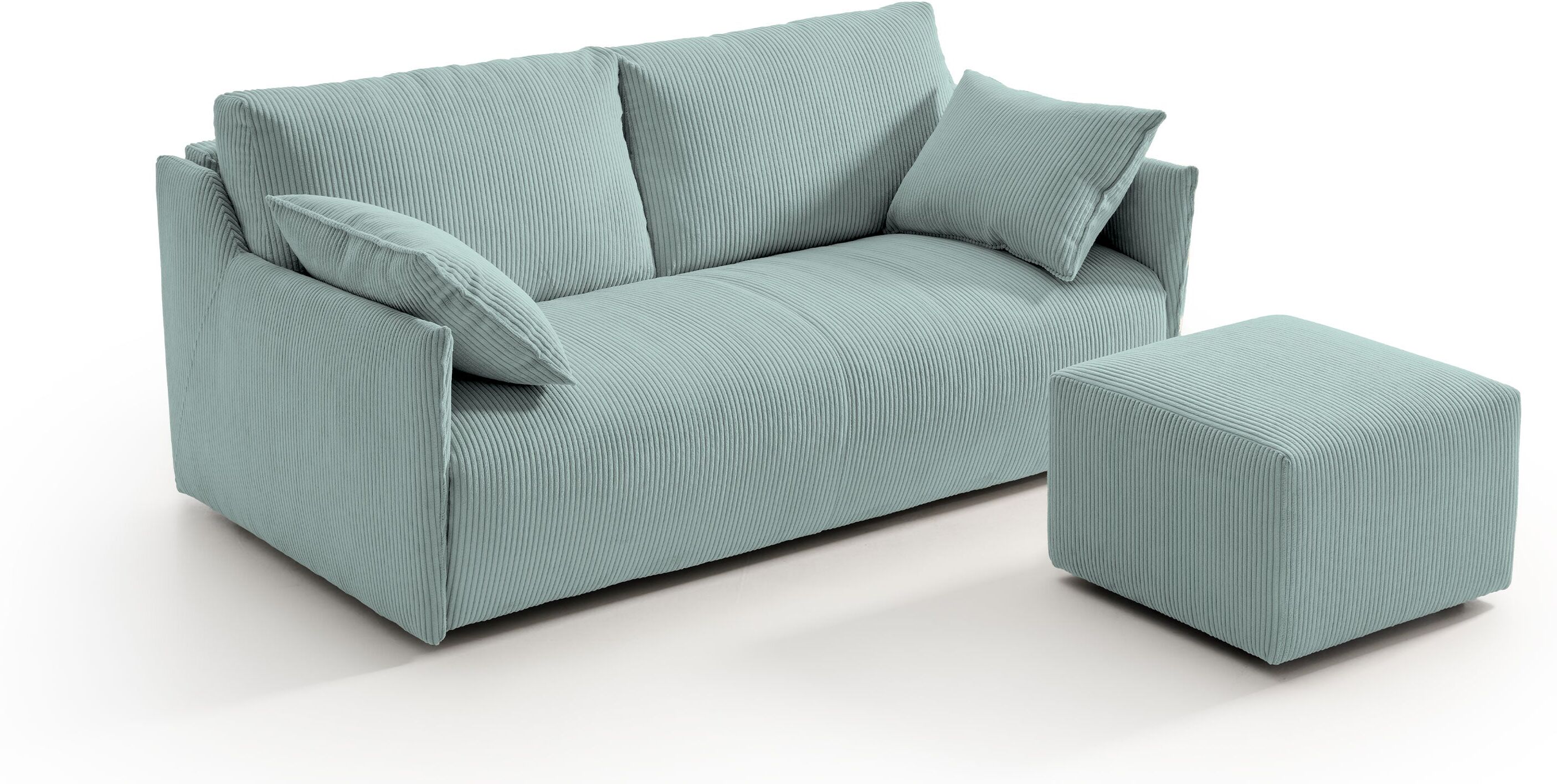 convertiblecenter Pouf Santorin, Vert deau