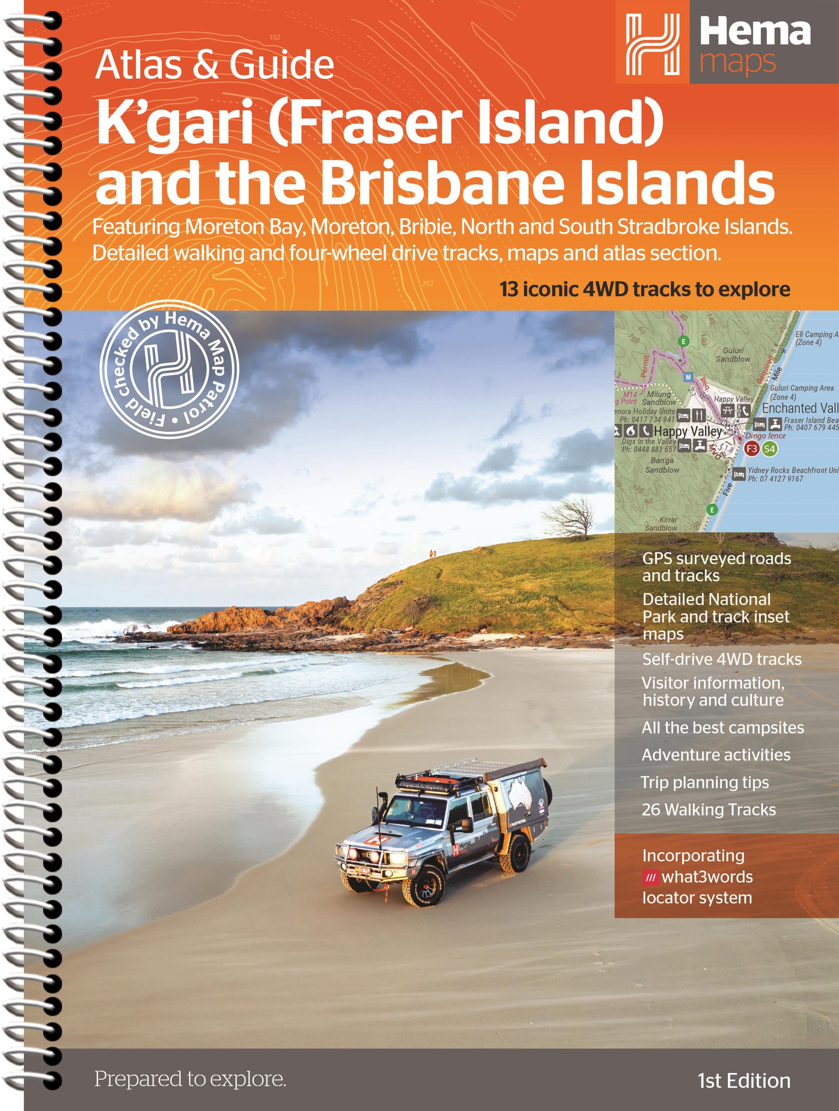 Atlas routier & guide - K'gari (Fraser Island) & the Brisbane Islands   Hema Maps