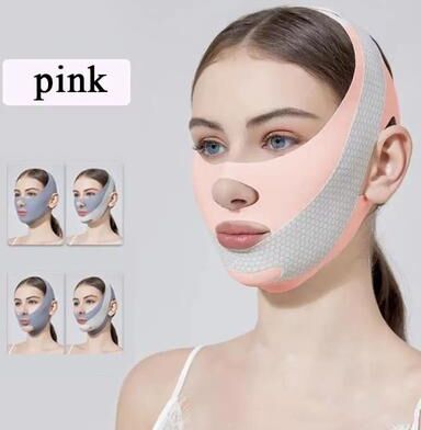 Useful Little Things Elastic V Line Face Lift Bandage And Double Chin Tightening Mask pink
