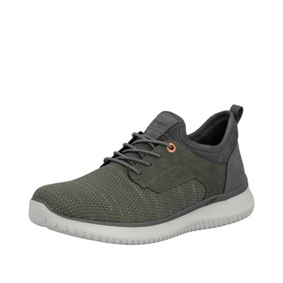 Slip-On Sneaker RIEKER, Herren, Gr. 42, Textil, grün (khaki, grau), Lederimitat, Textil, Schuhe, Slipper, Halbschuh, Freizeitschuh, Sneaker zum Schlupfen