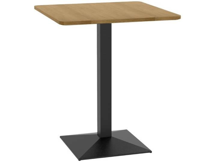 YWJ Table Manger Carrée 70x70x75cm Brun Foncé Bois Acier Finition Cuisine 2 Personnes