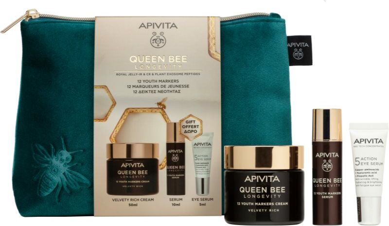 Apivita Queen Bee Longevity Christmas gift set for comprehensive anti-wrinkle protection