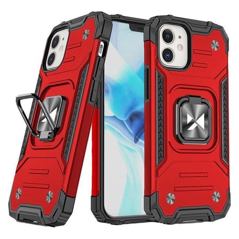 Wozinsky Ring Armor case for iPhone 14 Plus armored cover magnetic holder ring red (Apple iPhone 14 Plus) (Wozinsky Ring Armor IPHONE 14 Plus Red)