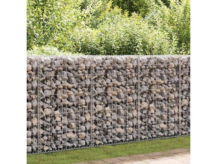 vidaXL Steinkorb Gabione mit Deckeln Verzinkter Draht 100×100×30 cm