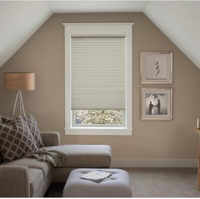 "BlindsAvenue Custom 3/4"" Pleat, Cordless Cellular Shades, Color Sand, Blackout Fabric"