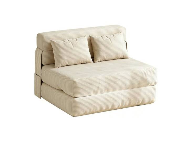 Canapé-Lit Pliant 2-en-1 182x71x15cm – Avec Oreiller Convertible en Lit Portable Idéal pour Salon/Chambre