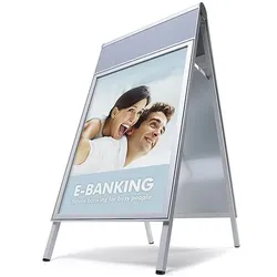 Showdown Displays Kundenstopper »Compasso® Logo« A1 Außenbereich silber, 66x130.9x79.3 cm
