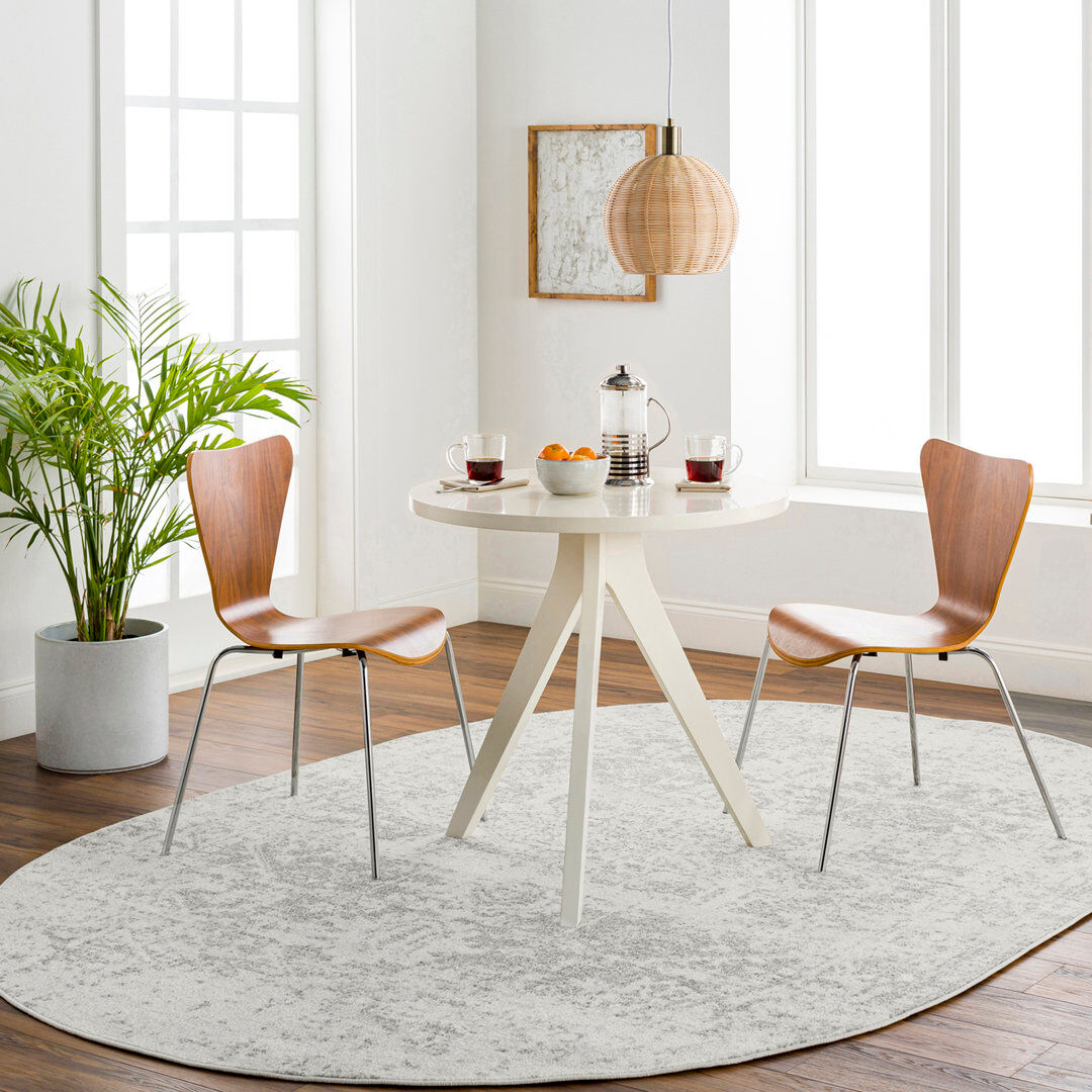 Three Posts Brambach Power Loom Light Grey/Beige Rug Beige;Black;Gray Oval 200 x 274cm
