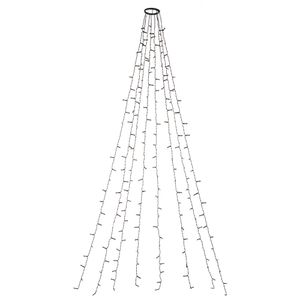 Idena Lichterkette 31040, NewTec, für Innen und Außen, Baumvorhang, warmweiß, mit Timerfunktion, 200 LED, 1,5 m