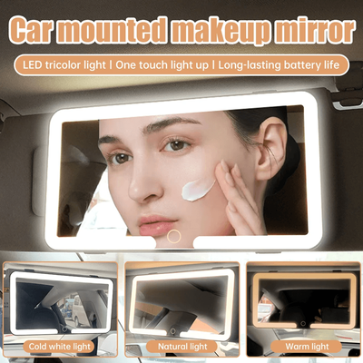 Inspire Essentials Car LED Makeup Mirror With Adjustable Lighting Sun Visor Vanity Mirror white