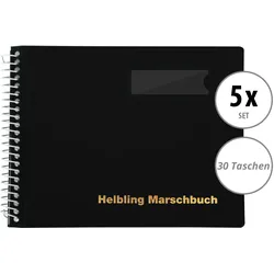 Helbling BMS30 Marschbuch schwarz 30 Taschen 5x Set