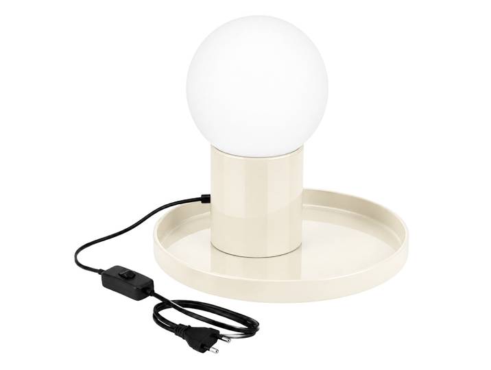 Lampe de table en métal Tray - 20 x 20 x 17 cm - Beige