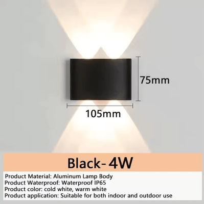 Inspire Curations Modern Aluminum LED Waterproof Wall Lamp IP65 Indoor & Outdoor Wall Light 4w cold White