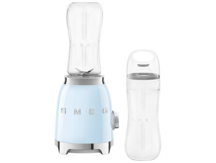 Smeg Standmixer, Pastellblau, Metall, Kunststoff, 0,6 l, 14x34x14 cm, rutschfeste Füsse, Messer aus Edelstahl, Kochgeschirr, Küchengeräte, Mixer