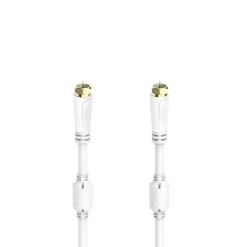 Hama 00205253 SAT-Anschlusskabel, F-Stecker - F-Stecker, vergoldet, 5,0 m, 100 dB