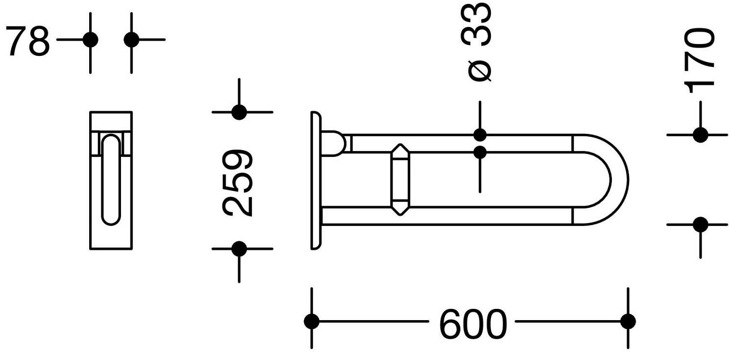 HEWI Serie 477/801 Stützklappgriff, drehbar