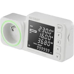 Voltcraft, Energiemessgerät, SEM5000 FR Energiekosten-Messgerät Kostenprognose, Alarmfunktion, Stromtarif einstellbar, Datenlogge