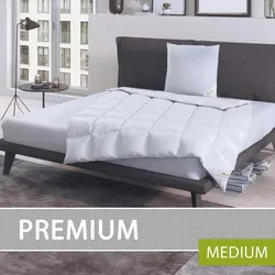 BettwarenShop Daunendecke Premium medium, Füllung: 90% Daunen, 10% Federn 200x200 cm
