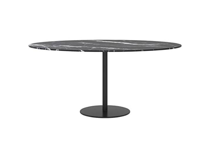 KTHLBRH Runde Tischplatte aus gehärtetem Glas, schwarz, 90 x 1 cm Marmor-Design, leicht zu reinigen, langlebig, für Esstische und Wohnzimmer