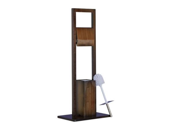 Relaxdays Toiletaccessoires set bamboe donkerbruin