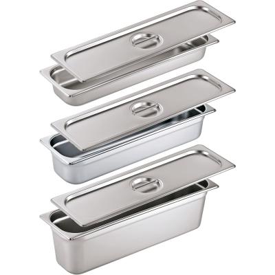 WAS Germany GN Behälter Set mit Deckel Gastronom 2/4, Chromnickelstahl 18/8, 6 tlg.