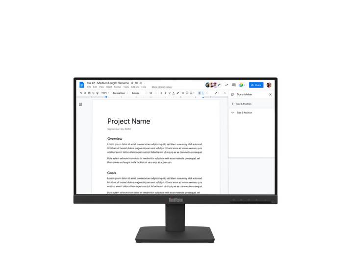 Lenovo ThinkVision S22-4e Moniteur, 54,6 cm (21.5'), 1920 x 1080 pixels, Full HD, LED, 6 ms, Noir 64CBKAT6EU