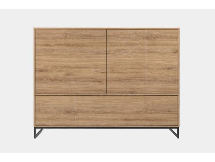 Deine Möbel 24 Kommode GENEVE Sideboard 160 cm breit GENEVE-Kollektion (Soft Close, 1 St., Sandbeige Beige Dunklegrün), ideal für Schlafzimmer Flur Wohnzimmer