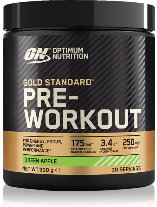 Optimum Nutrition Gold Standard Pre-Workout complément alimentaire favorisant les performances sportives saveur Green Apple 330 g