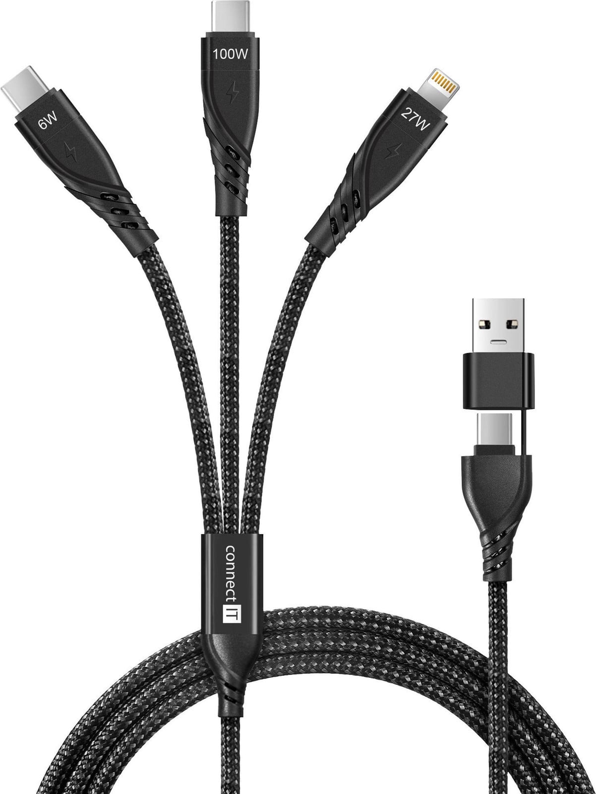 Connect IT Wirez 6-in-1 kabelset, zwart