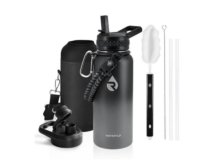 LuxusKollektion Isolierflasche 1L Edelstahl Thermosflasche Dunkelgrau