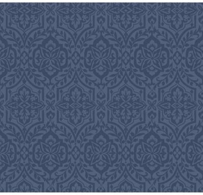 Inspired by Color Cathedral Damask Blue Wallpaper