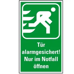 Aufkleber I Rettungszeichen Tür alarmgesichert!..., praxisbewährt, Folie, selbstklebend, 120x200mm