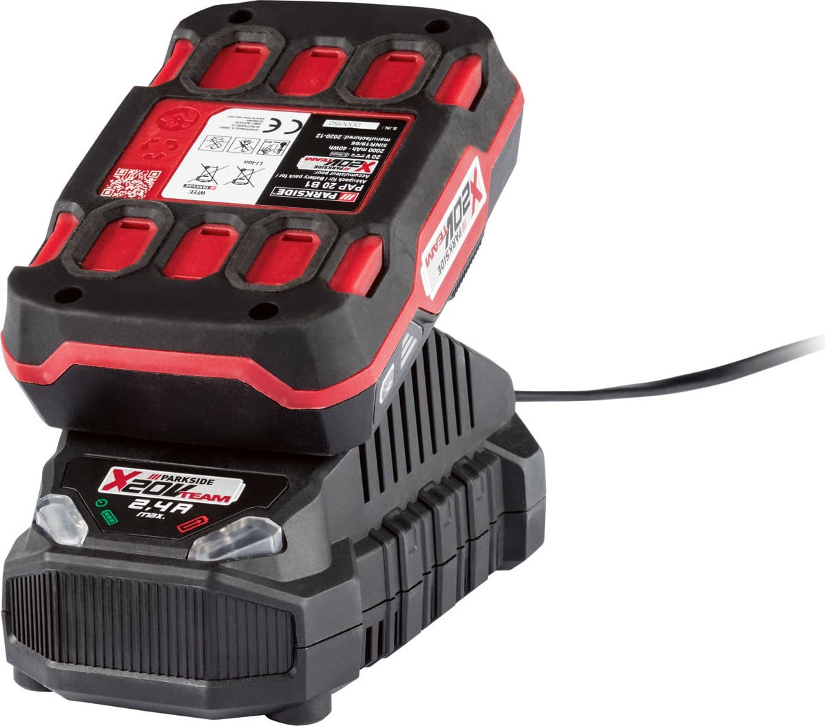 PARKSIDE PAP 20 B1 20V accu 2 Ah en oplader 2,4 Ah model PLG 20 C1